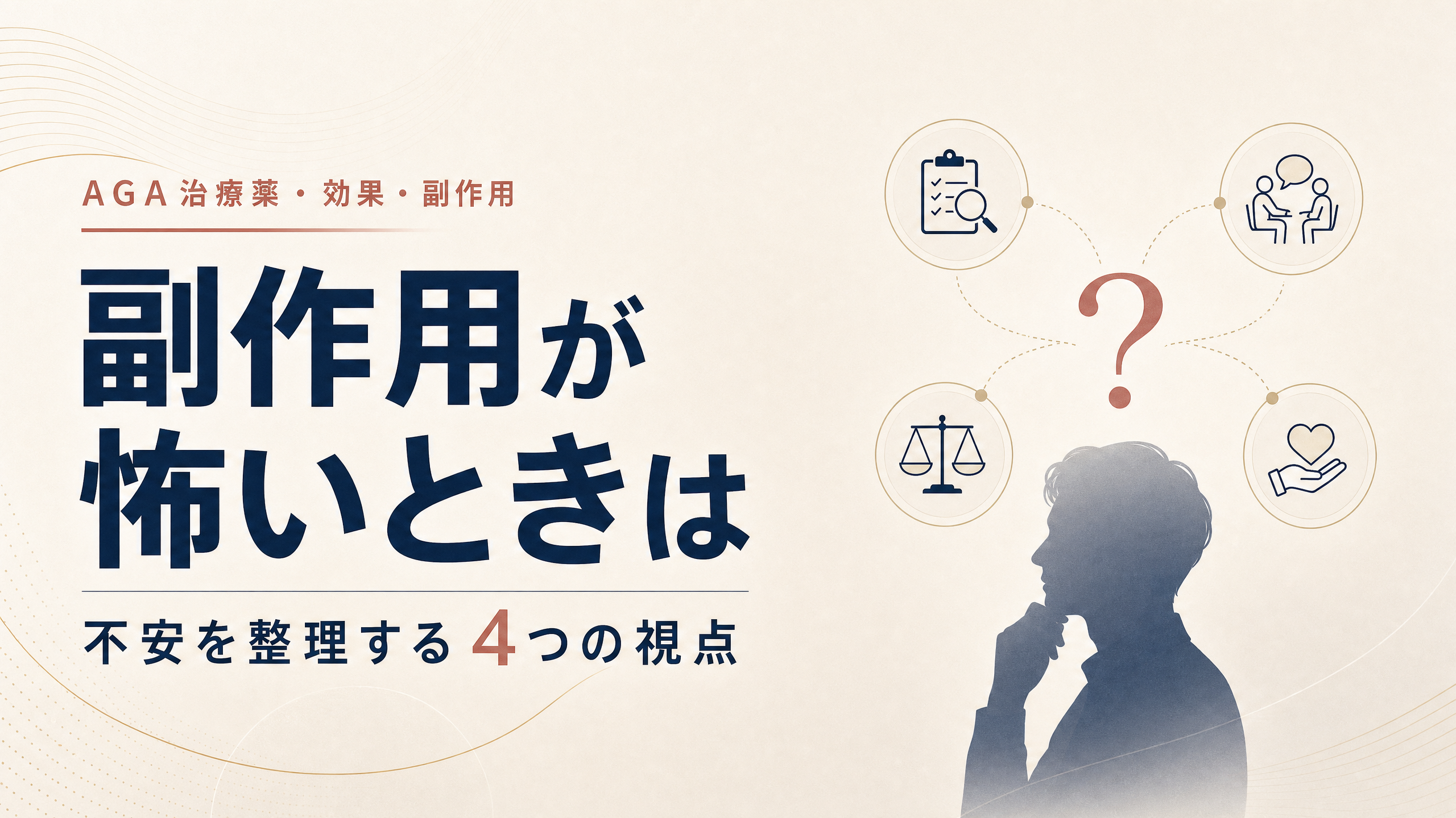 不安を抱く人物と情報カードを用いた副作用への不安に関する記事アイキャッチ