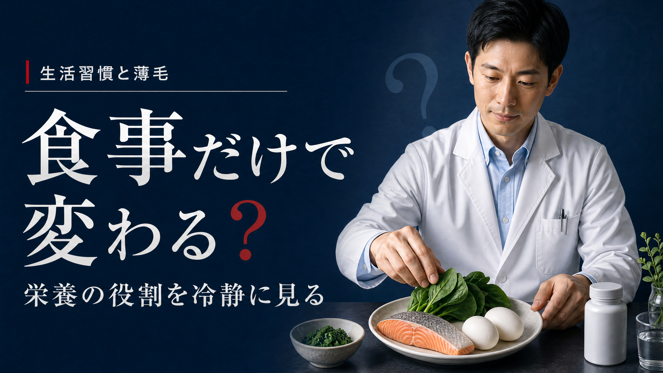 AGAと食事・栄養素の関係を見直すアイキャッチ